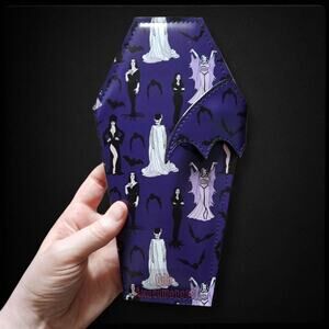 Purple Coffin Wallet Ladies of Horror Bats Cult Classic Movie Halloween Goth Alt